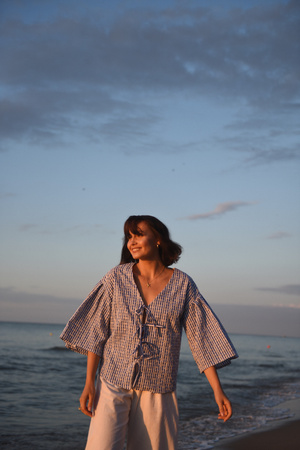 BLUZKA FELICITÀ BIAŁO-NIEBIESKIE PASKI