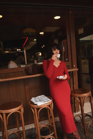 SUKIENKA CAFÉ CZERWONA