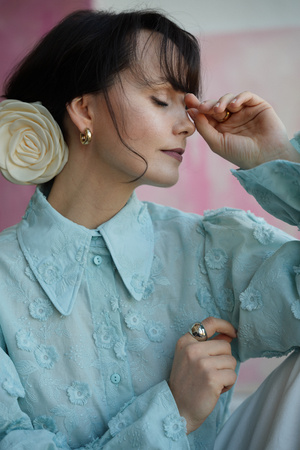 KOSZULA CECILLE BŁĘKITNA