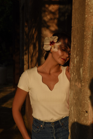 BLUZKA BOULANGERIE KREMOWA KRÓTKI RĘKAW