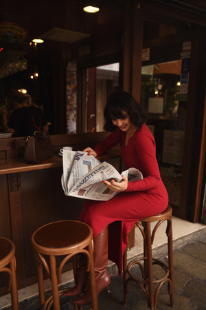 SUKIENKA CAFÉ CZERWONA