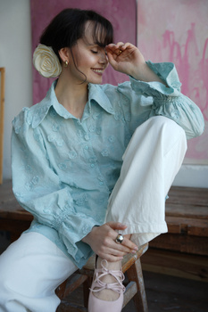 KOSZULA CECILLE BŁĘKITNA