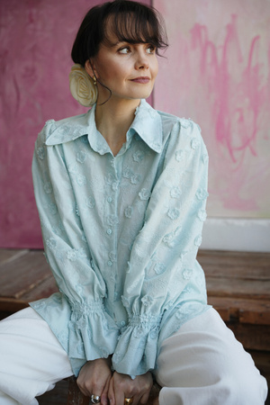 KOSZULA CECILLE BŁĘKITNA