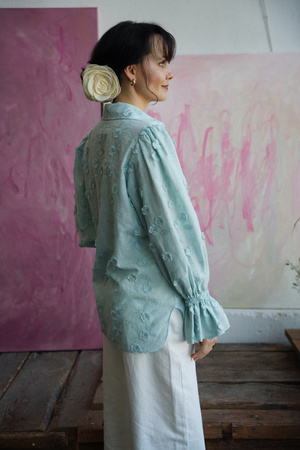 KOSZULA CECILLE BŁĘKITNA