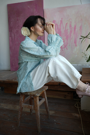 KOSZULA CECILLE BŁĘKITNA