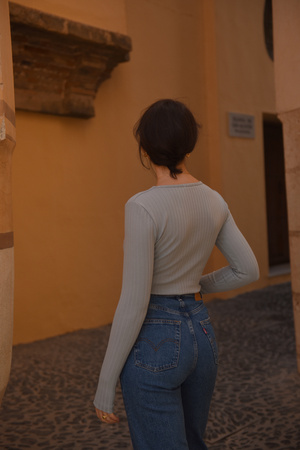 BLUZKA BOULANGERIE BŁĘKITNA