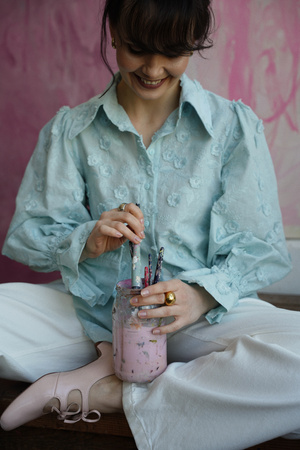 KOSZULA CECILLE BŁĘKITNA