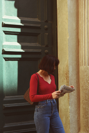 BLUZKA BOULANGERIE CZERWONA