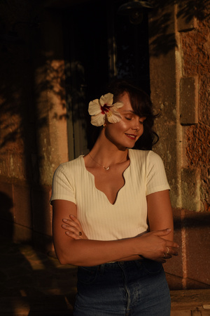 BLUZKA BOULANGERIE KREMOWA KRÓTKI RĘKAW