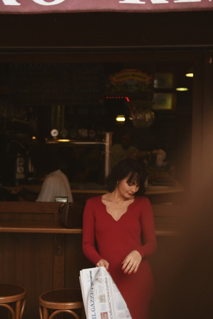 SUKIENKA CAFÉ CZERWONA